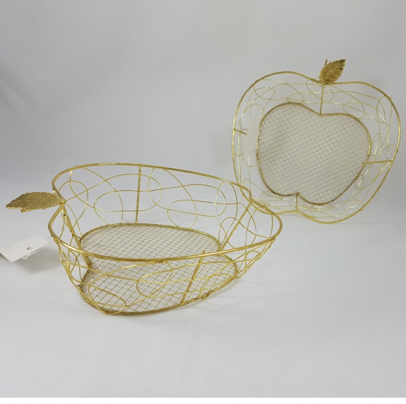 קערת מתכת רשת זהב בצורת תפוח
